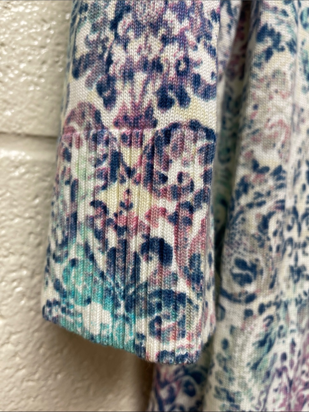 Coldwater Creek Multicolor Paisley Cardigan - Teal, Navy, Purple, Pink - Picture 2 of 5
